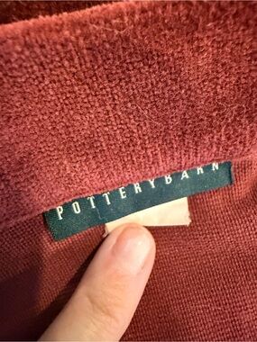 Vintage Pottery Barn Velvet Drapes in Burgundy